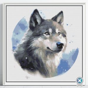 Wolf Cross Stitch Pattern, Arctic Wildlife Embroidery, Animal Portrait, Pattern Keeper, Floss Conversions