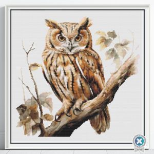 Woodland Owl Cross Stitch Pattern, Forest Wildlife Embroidery PDF, Pattern Keeper, Floss Conversions