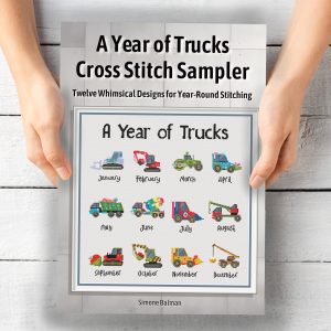 A Year of Trucks Cross Stitch Pattern, Seasonal Construction Vehicles, Kids Truck Embroidery PDF, PatternKeeper