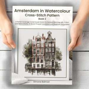 Amsterdam Canal House Cross Stitch Pattern, Dutch Architecture Art, Beginner Holland Watercolor Embroidery