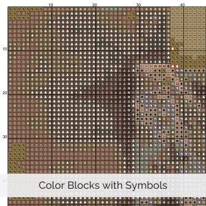 Abstract Eye Cross Stitch Pattern Modern Art Landscape Design Geometric Mountain Embroidery Pattern PDF Download Neutral Decor Wall Art