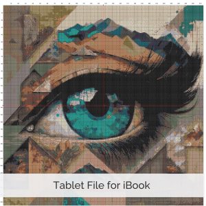 Abstract Eye Cross Stitch Pattern Modern Art Landscape Design Geometric Mountain Embroidery Pattern PDF Download Neutral Decor Wall Art