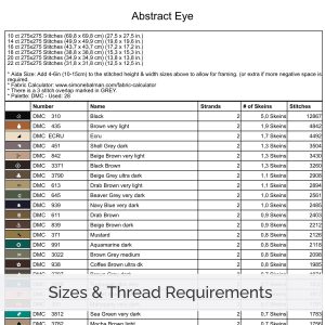 Abstract Eye Cross Stitch Pattern Modern Art Landscape Design Geometric Mountain Embroidery Pattern PDF Download Neutral Decor Wall Art