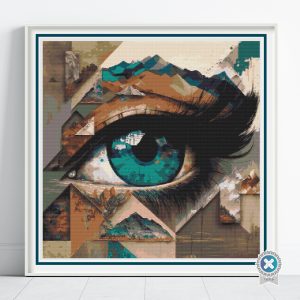 Abstract Eye Cross Stitch Pattern (Digital PDF)