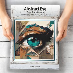 Abstract Eye Cross Stitch Pattern Modern Art Landscape Design Geometric Mountain Embroidery Pattern PDF Download Neutral Decor Wall Art