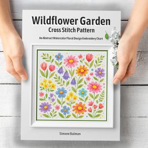 Wildflower Garden Cross Stitch Pattern Pastel Floral Design Modern Garden Watercolor Flowers Embroidery Pattern PDF Download Bright Decor Gift