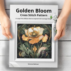 William Morris Gold Flower Cross Stitch Pattern, Art Nouveau Embroidery, PDF, PatternKeeper, Floss Conversions